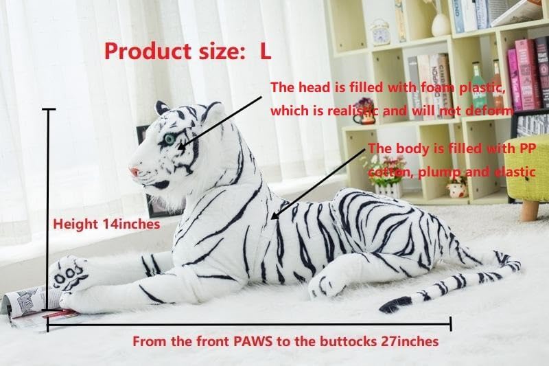DHXSTSM Animal de peluche grande de tigre blanco - Juguete de peluc...