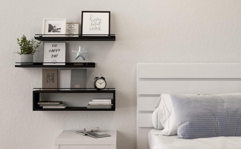 WOPITUES Estantes flotantes para pared de 24 pulgadas con estante d...