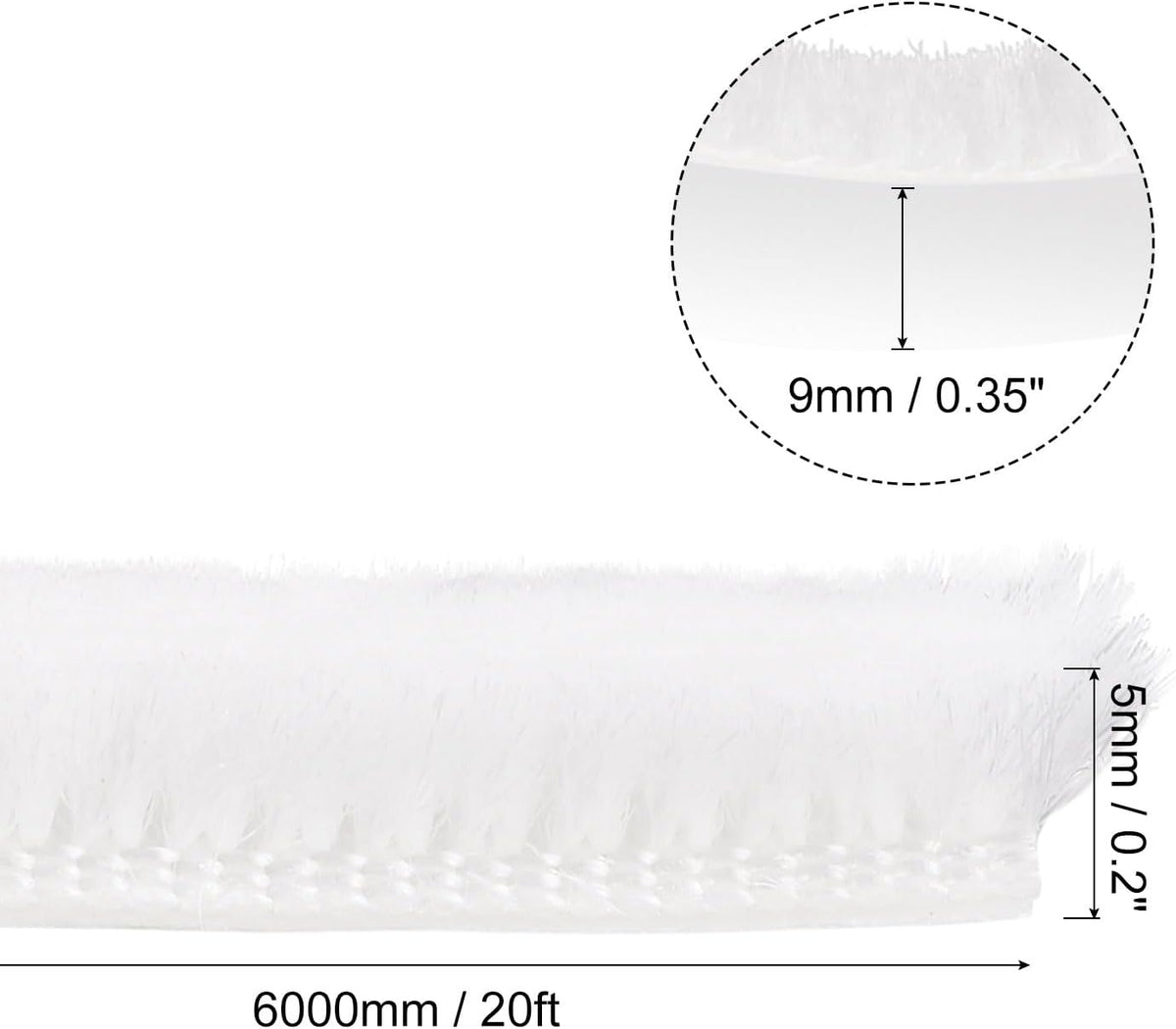 uxcell Burlete de agua, 20 pies de largo x 0.35 pulgadas de ancho x...