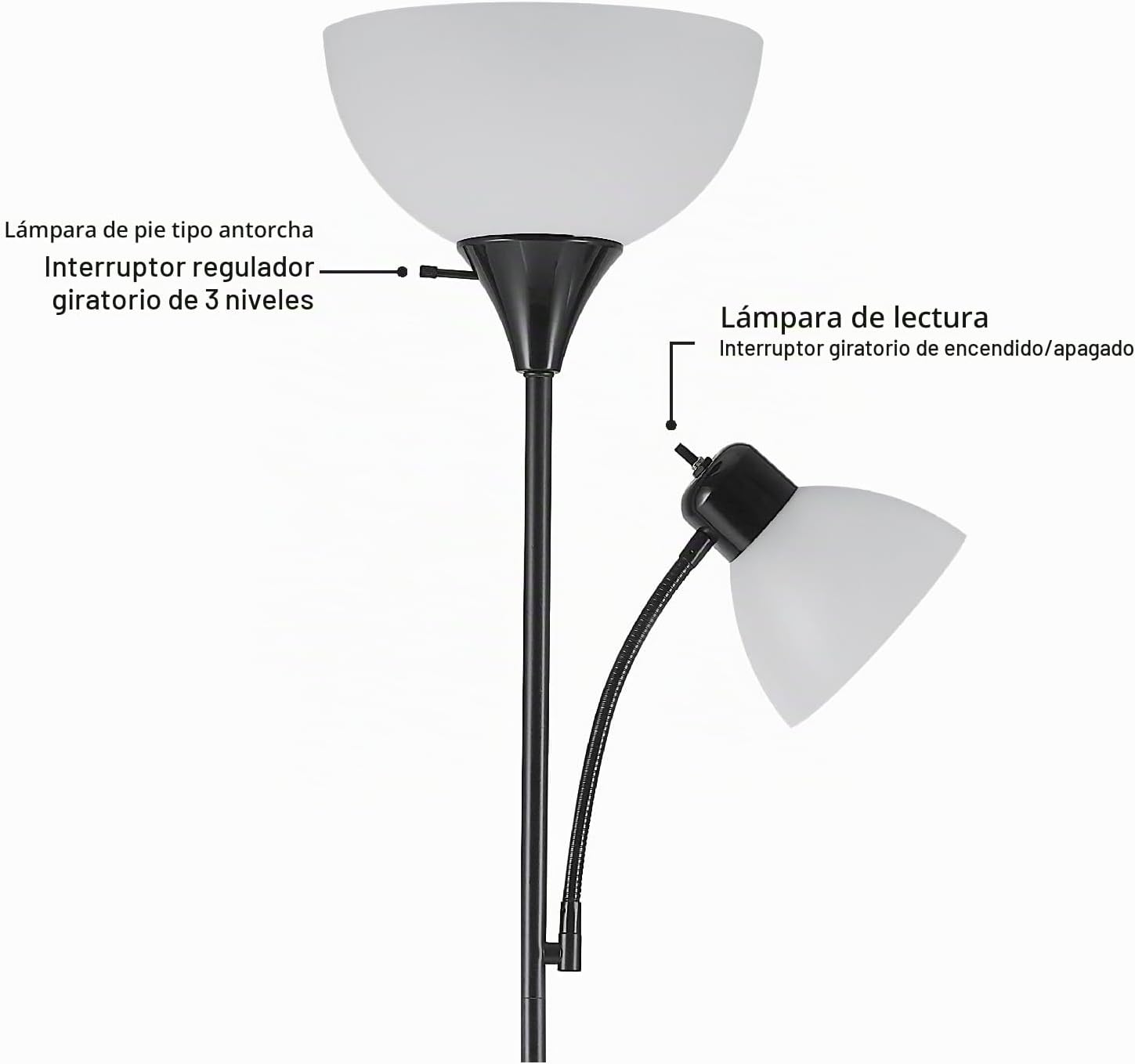 Globe Electric 67135 Delilah - Lámpara de pie, color negro