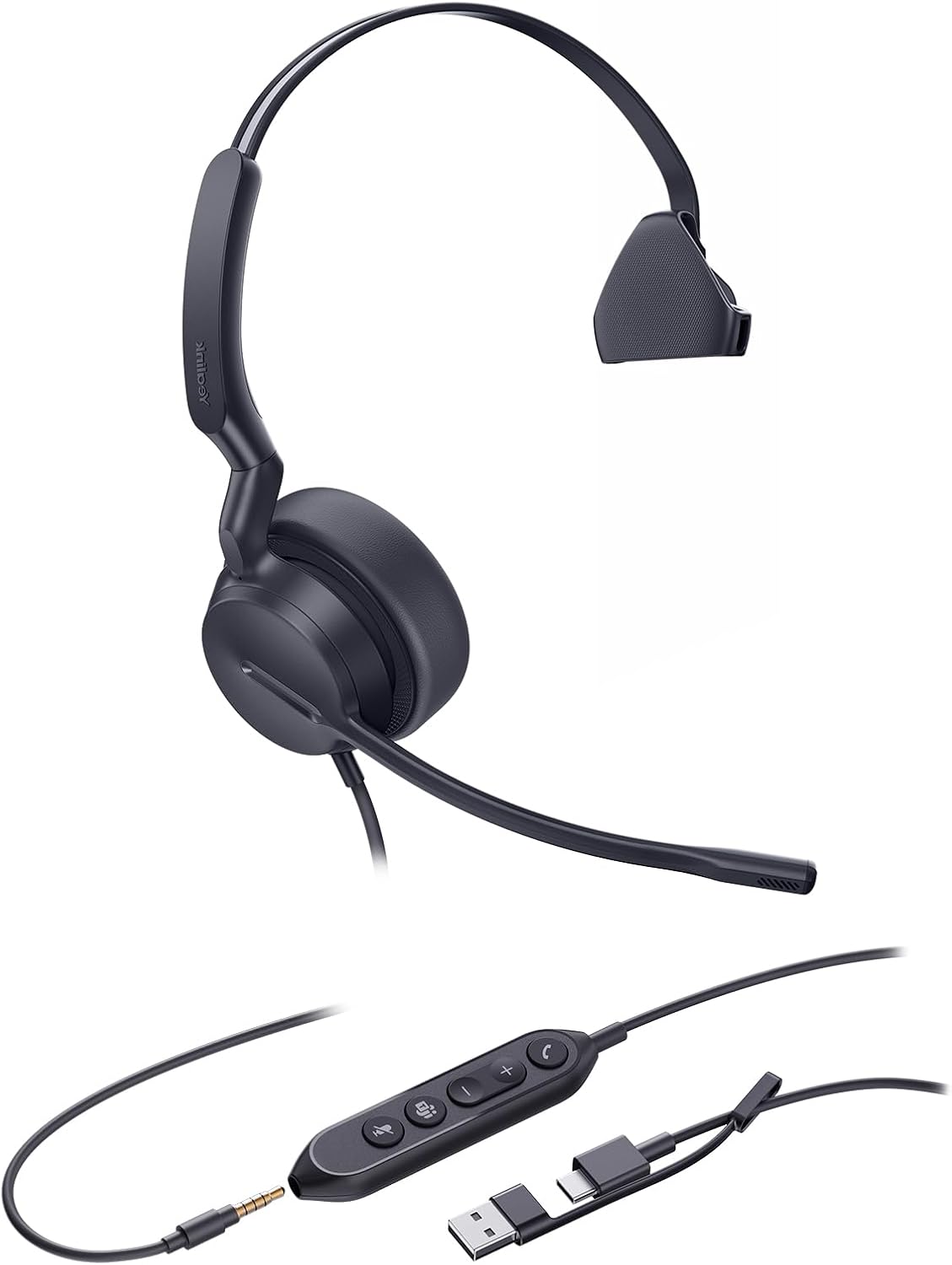 Yealink UH42 SE Wired Headset, USB-A\/C &amp; 3.5mm,in-Line Control...