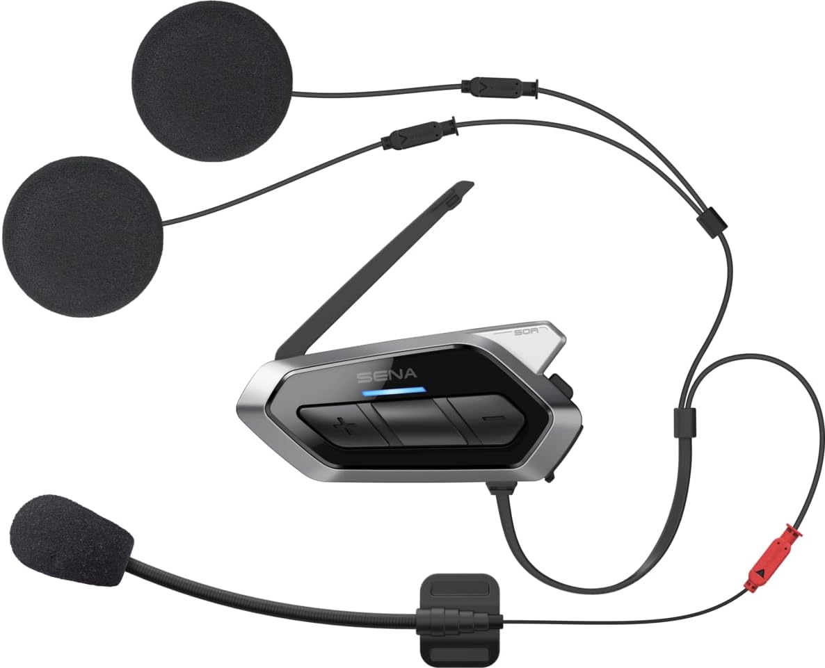 Sena 50R - Auriculares Bluetooth de 3 botones para motocicleta con...