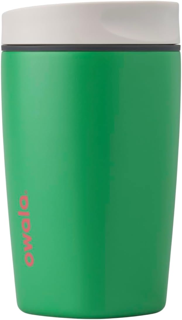 Owala SmoothSip Slider - Vaso de café de acero inoxidable con aisla...