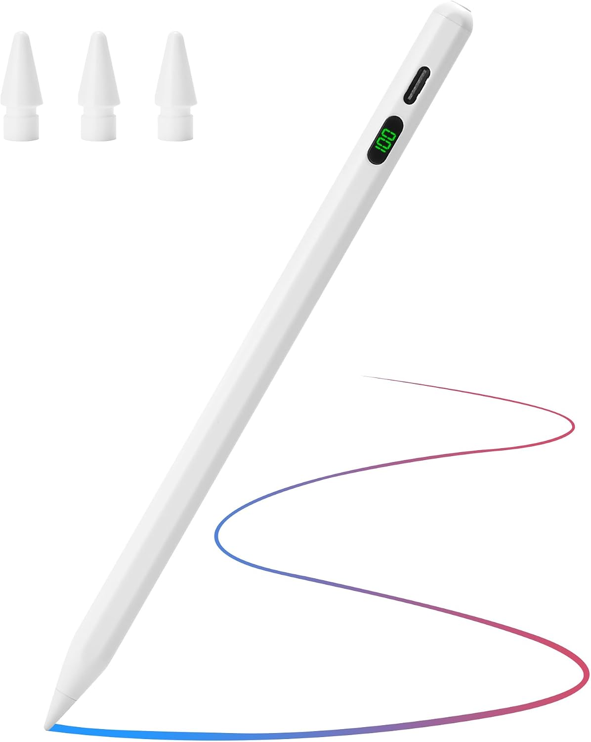 Lápiz para Apple, Rechazo de palma con sensibilidad a la inclinació...