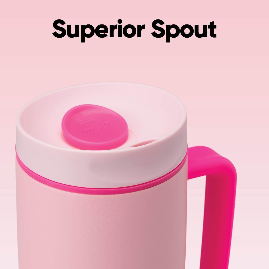 Owala SmoothSip Slider - Taza de viaje aislada de acero inoxidable...