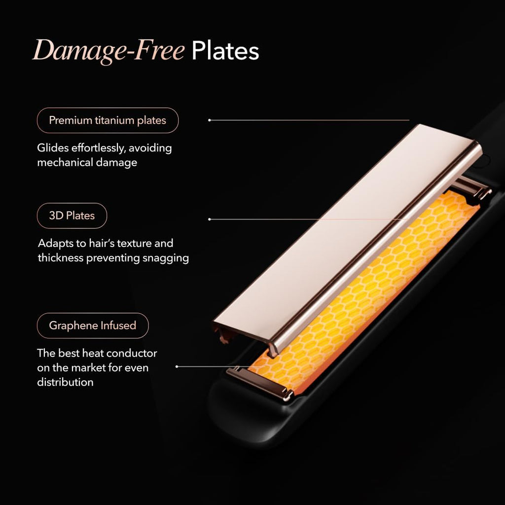 Plancha de pelo con plancha plana SRILabs StyleQ y terapia de luz r...