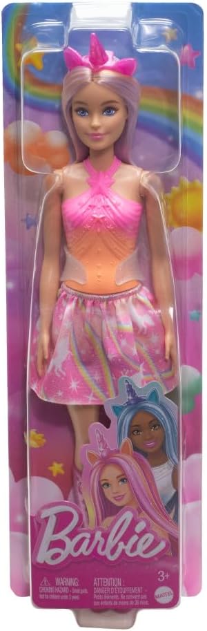 Muñeca Barbie Unicornio con pelo rosa de fantasía | Lleva un atuend...