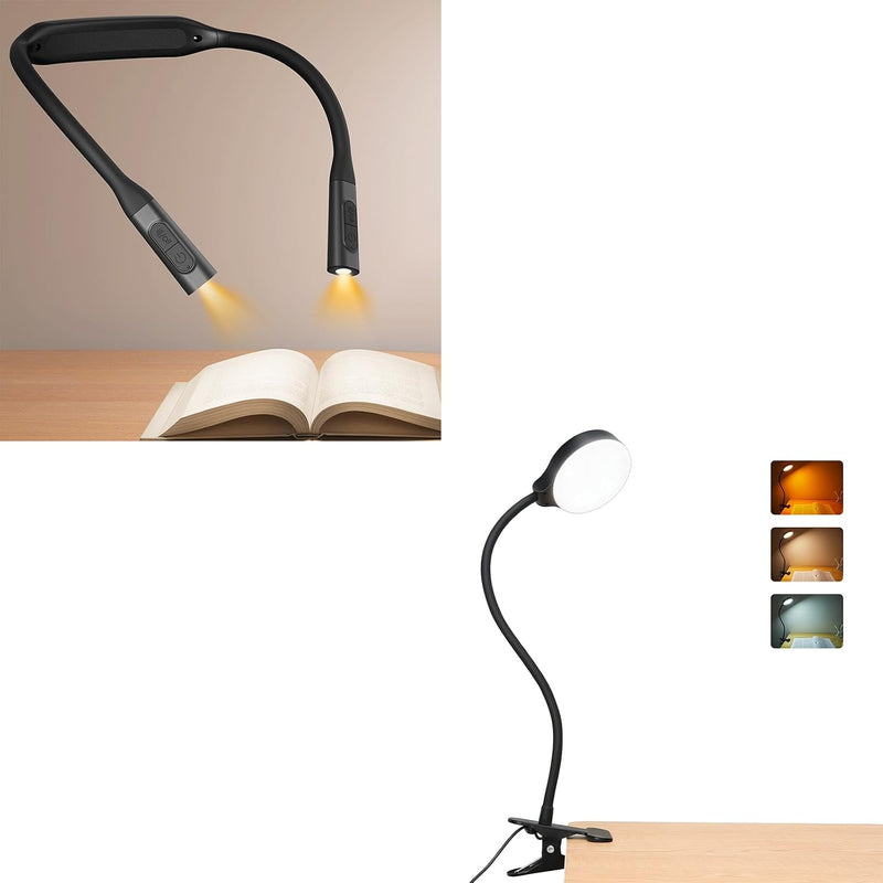 Glocusent Luz de clip de 5 W, luz de lectura de 36 LED para el cuid...