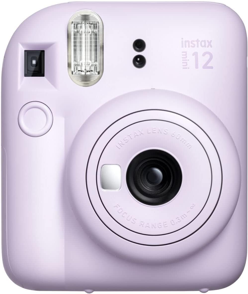 Cámara instantánea Fujifilm Instax Mini 12 color morado lila + paqu...