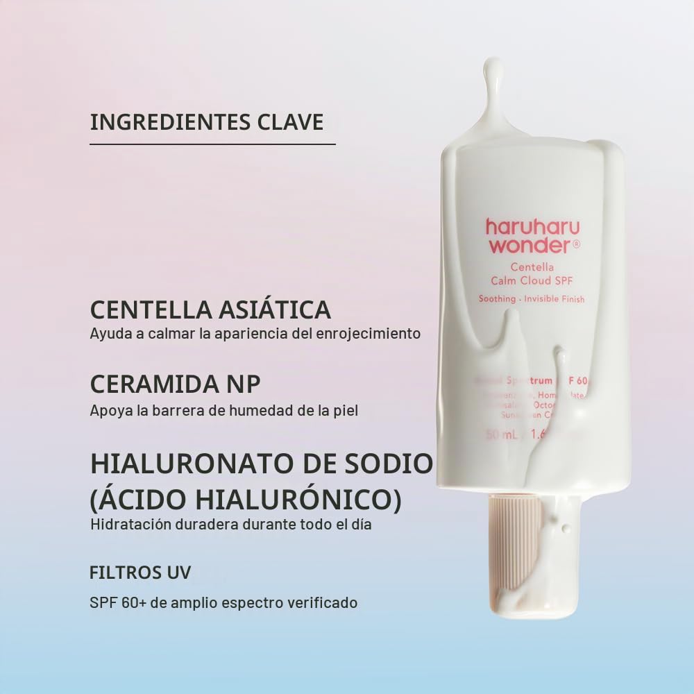 Haruharu Wonder Centella Calm Cloud Protector facial solar SPF 60+,...