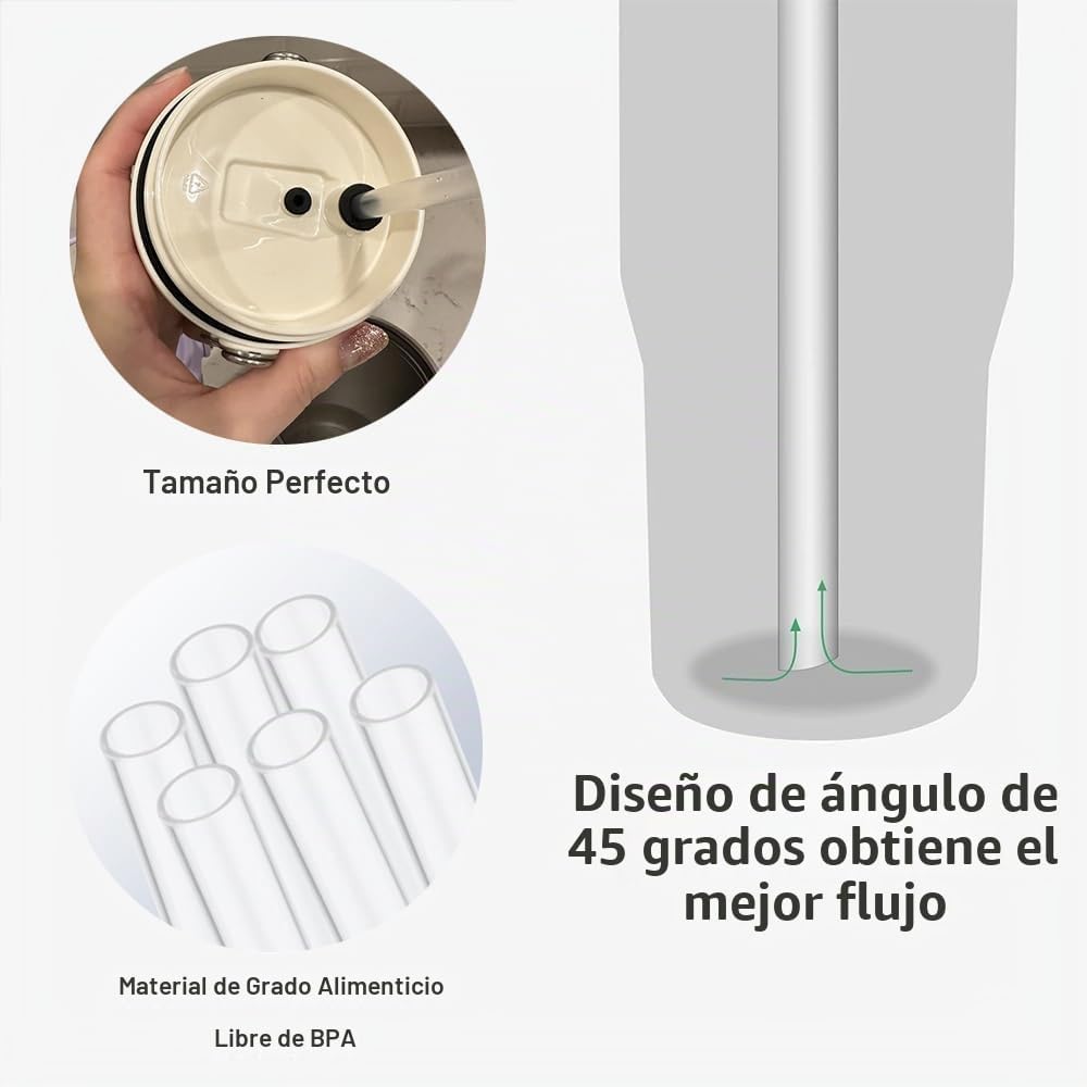Bubrike - Paquete de 6 pajitas de repuesto compatibles con el vaso...