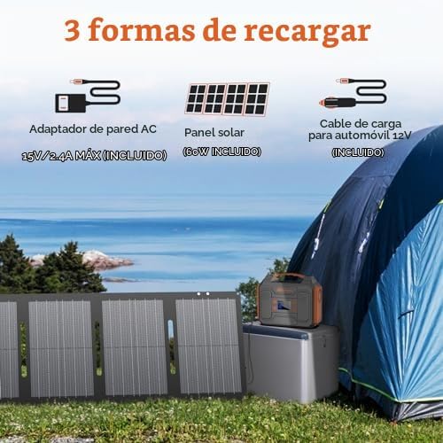 Generador de banco de energía solar de 300 W con panel de 60 W, est...