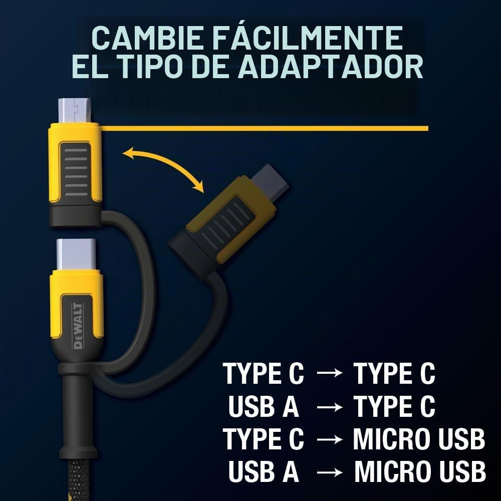 DEWALT Paquete de banco de energía de 10,000 mAh y cable de carga 4...