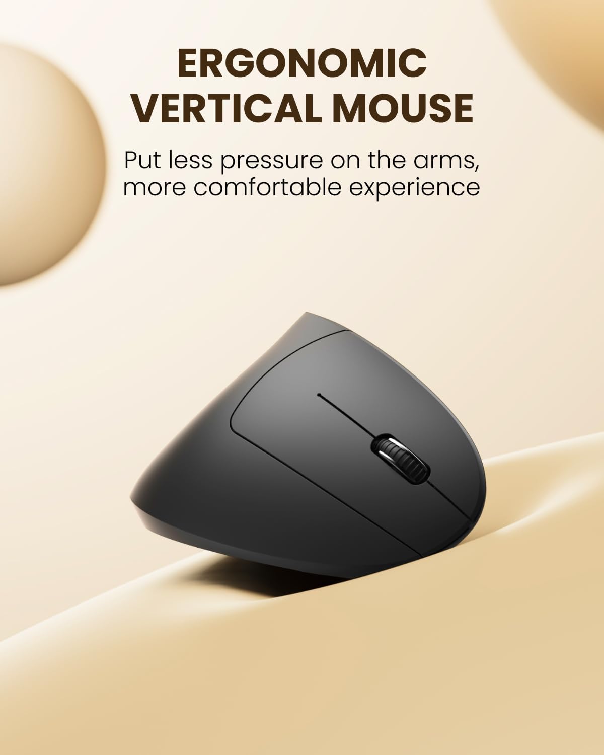 POJTK Ratón ergonómico inalámbrico recargable, conexión Bluetooth+U...
