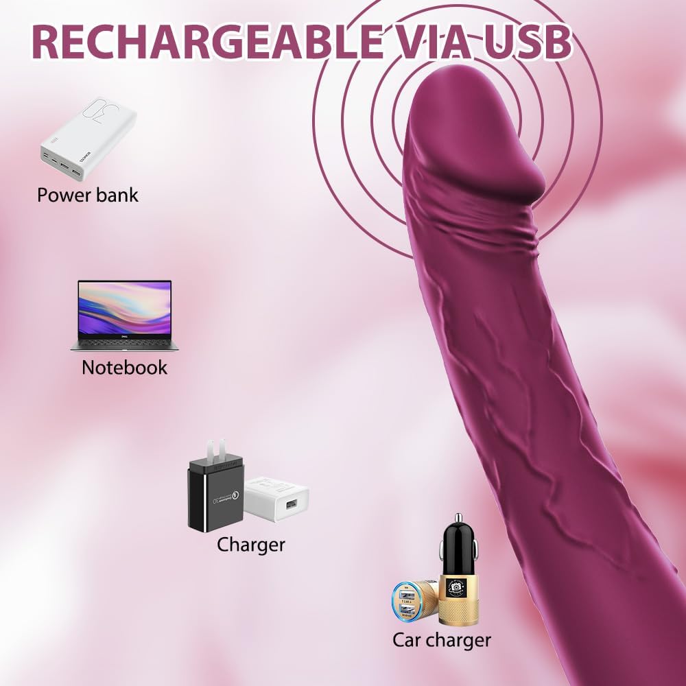 Vibrador realista de 7.6 pulgadas para mujeres, 10 potentes modos d...