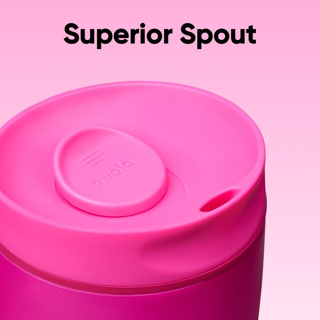 Owala SmoothSip Slider - Vaso de café de acero inoxidable con aisla...