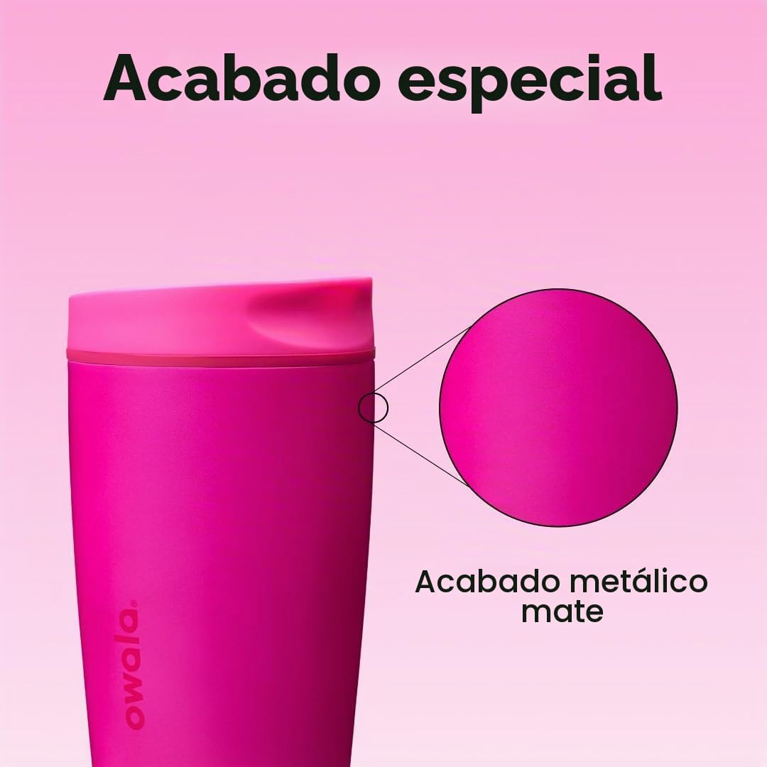 Owala SmoothSip Slider - Vaso de café de acero inoxidable con aisla...