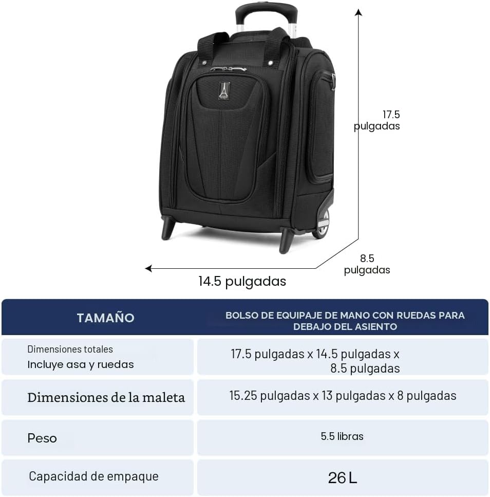 Travelpro Maxlite 5 Softside - Maleta ligera con 5 bolsillos, compa...