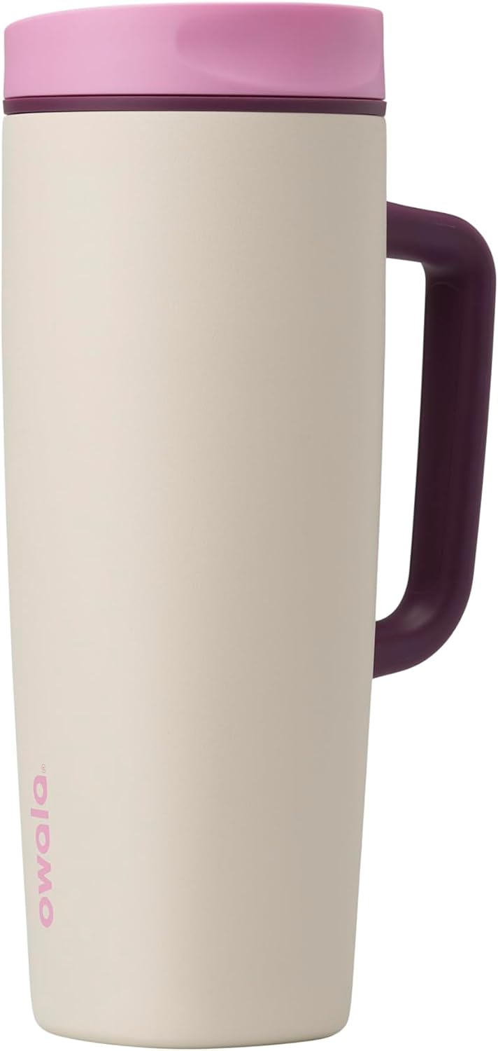 Owala SmoothSip Slider - Taza de viaje aislada de acero inoxidable...