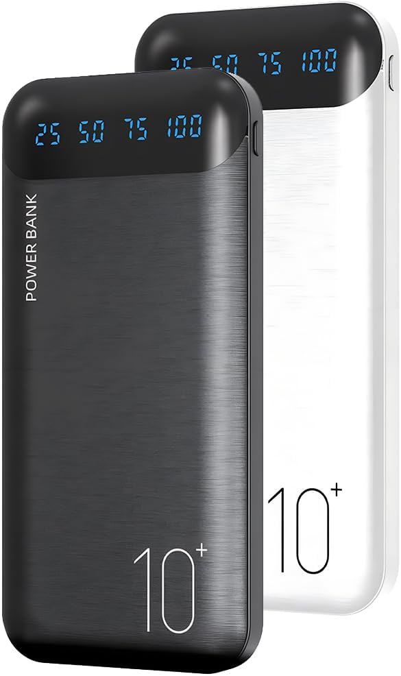 Power Bank - Cargador portátil de 10000 mAh con 2 salidas USB 2.4A...