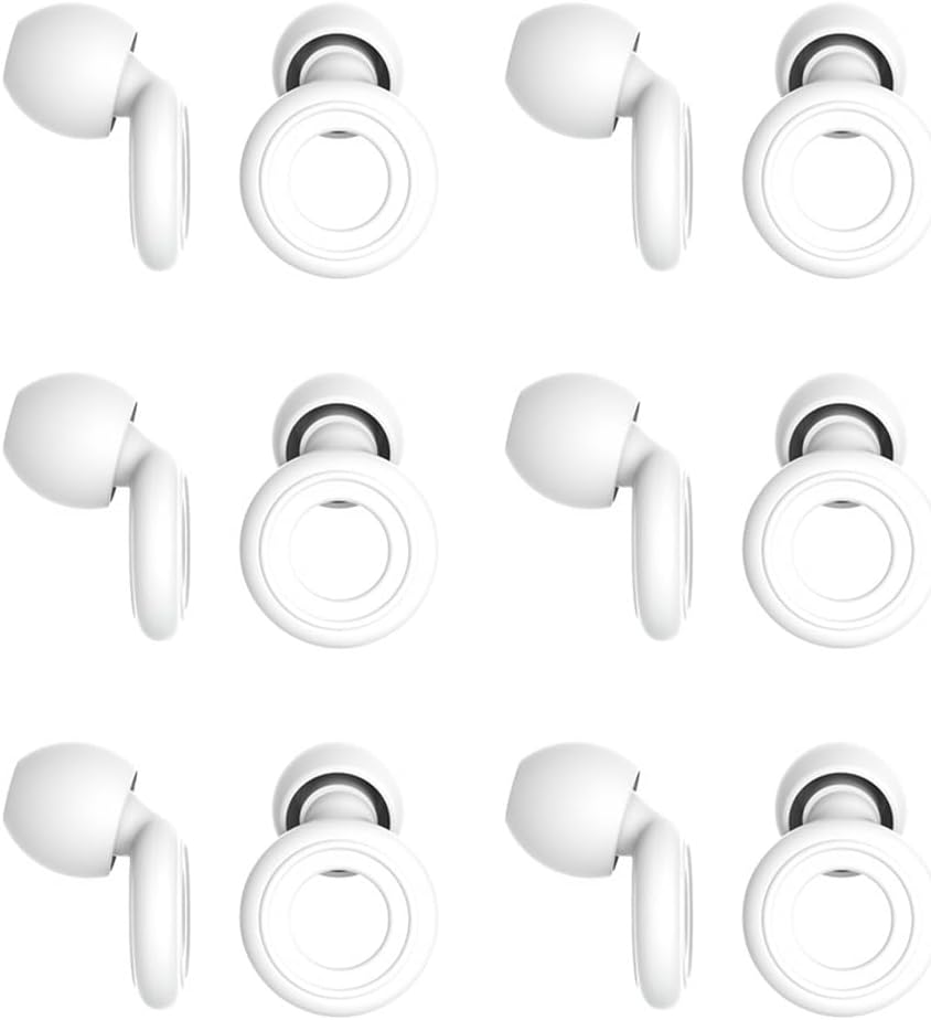 6 pares de tapones para los oídos de silicona suave reutilizables c...