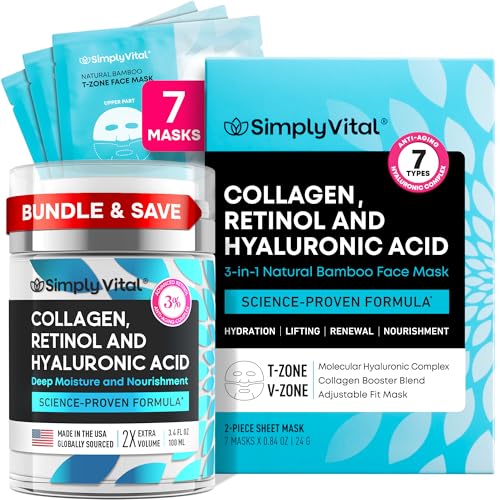 Set de crema de colágeno y mascarilla hidratante con retinol y ácid...