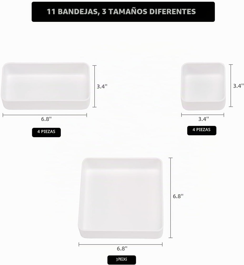 CHANCETSUI Juego de organizador de cajones apilables de 11 piezas,...