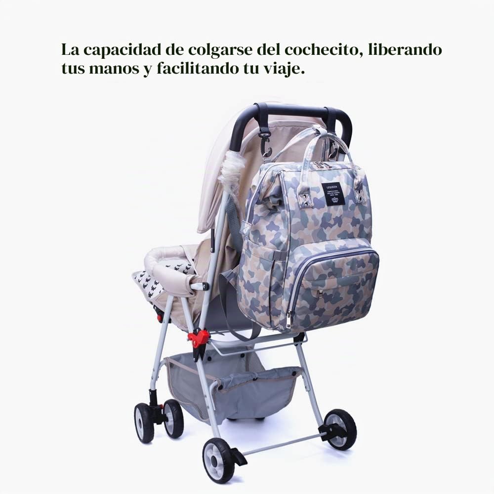 Mochila de pañales de camuflaje multifunción para el cuidado del be...
