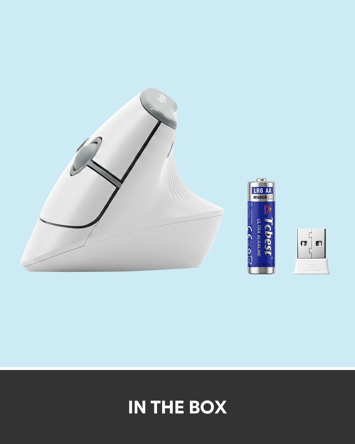 Keysla Ratón ergonómico, mouse vertical inalámbrico Bluetooth con c...
