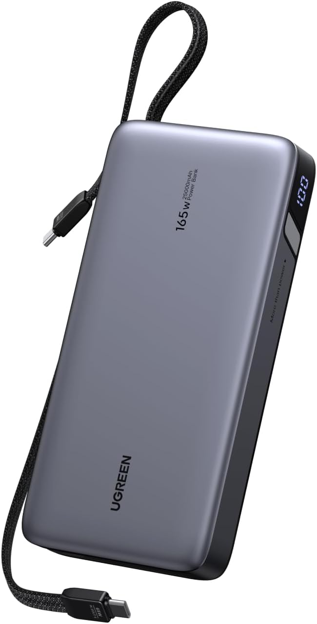 Banco de energía USB-C incorporado UGREEN Nexode 25000mAh 165W para...