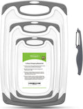 Tabla de cortar para cocina, juego de 4 tablas de cortar de plástic...