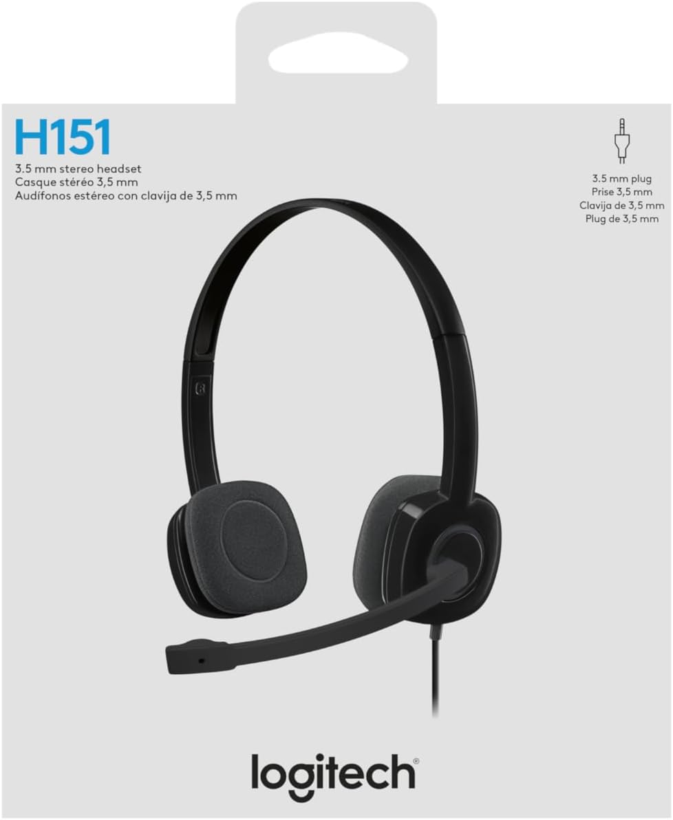 Logitech H151 Auriculares estéreo analógicos con cable con conector...