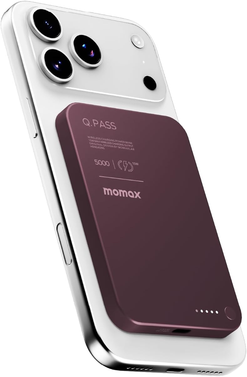 MOMAX Banco inalámbrico magnético del poder, 5000mAh delgado 0,3...