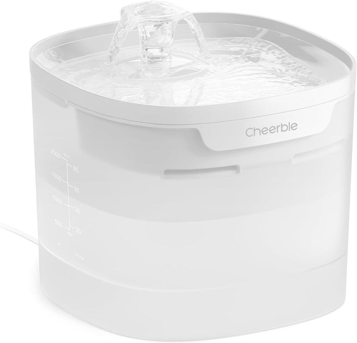 Cheerble Fuente de agua para gatos sin bombeo, fuente automática pa...