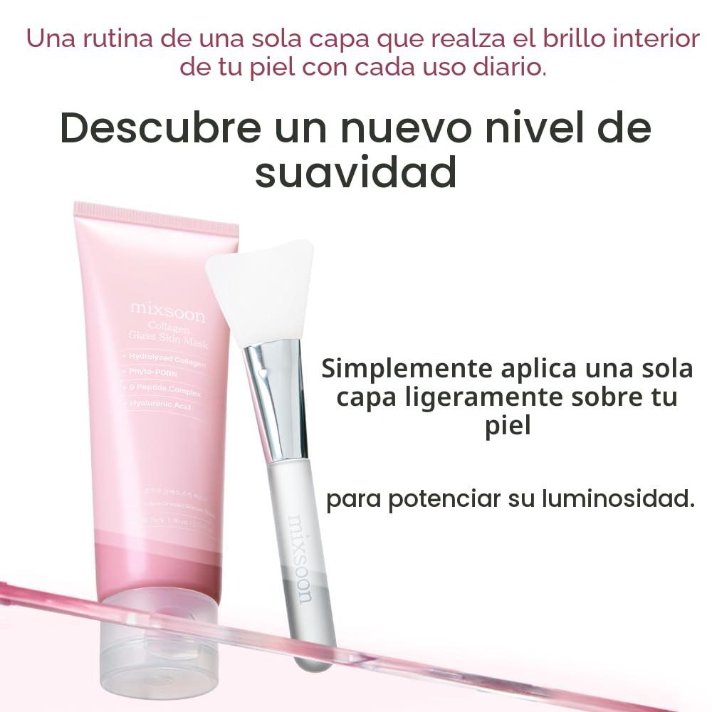 mixsoon Máscara de vidrio de colágeno para la piel, hidratante y re...