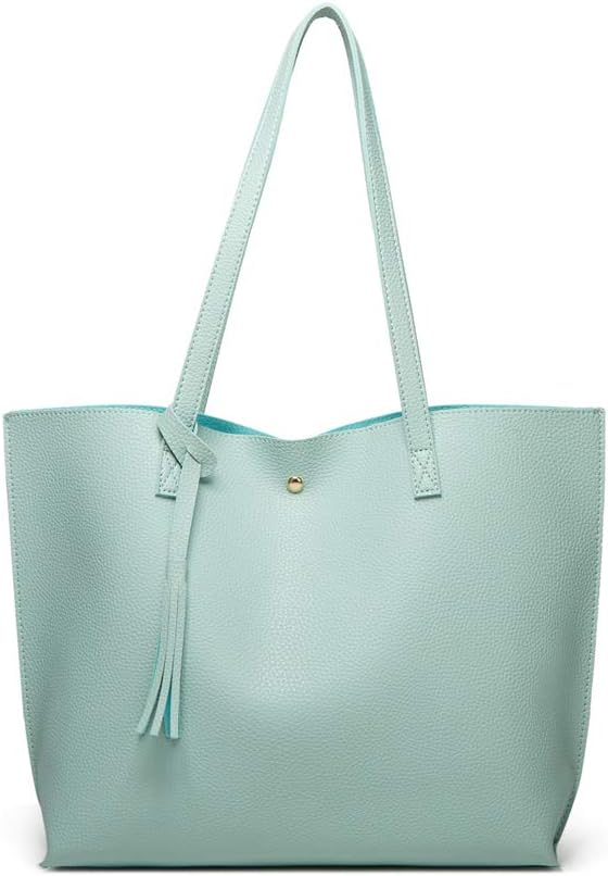 Dreubea - Bolsa de hombro y de mano de piel sintética suave para mu...