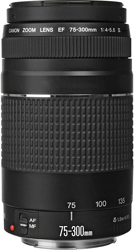 Canon EF 75-300mm f\/4-5.6 III lente incluido con filtro UV de 58mm...