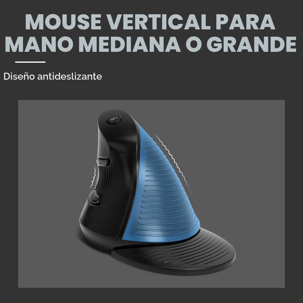 DELUX Ratón vertical ergonómico con cable, para manos medianas | Re...