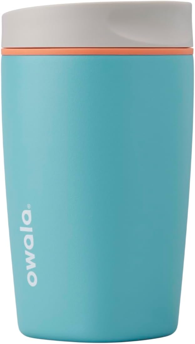Owala SmoothSip Slider - Vaso de café aislado de acero inoxidable,...