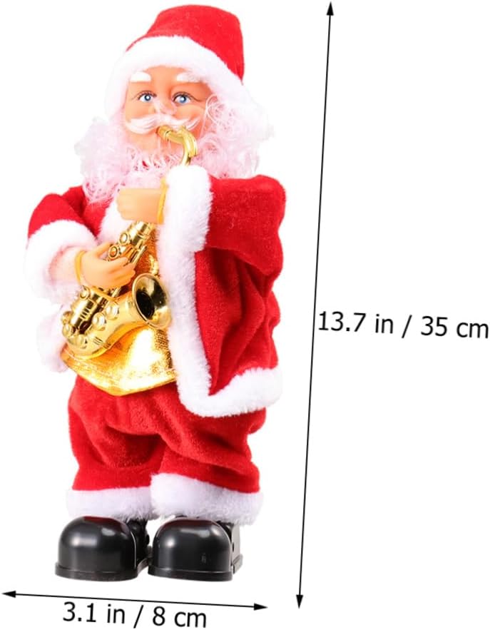 ORFOFE Muñeco de Papá Noel bailando que canta, funciona con pilas,...