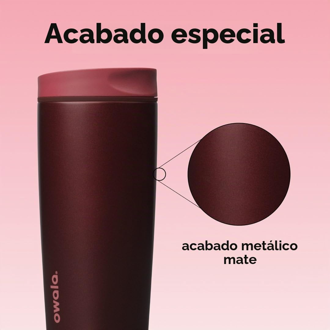 Owala SmoothSip Slider - Vaso de café de acero inoxidable con aisla...