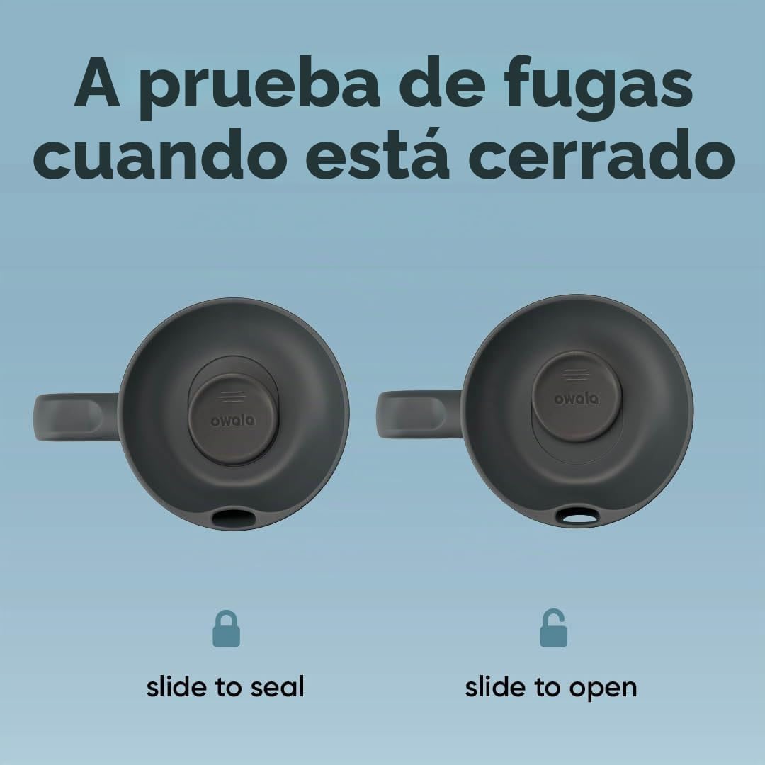 Owala SmoothSip Slider - Taza de viaje aislada de acero inoxidable...