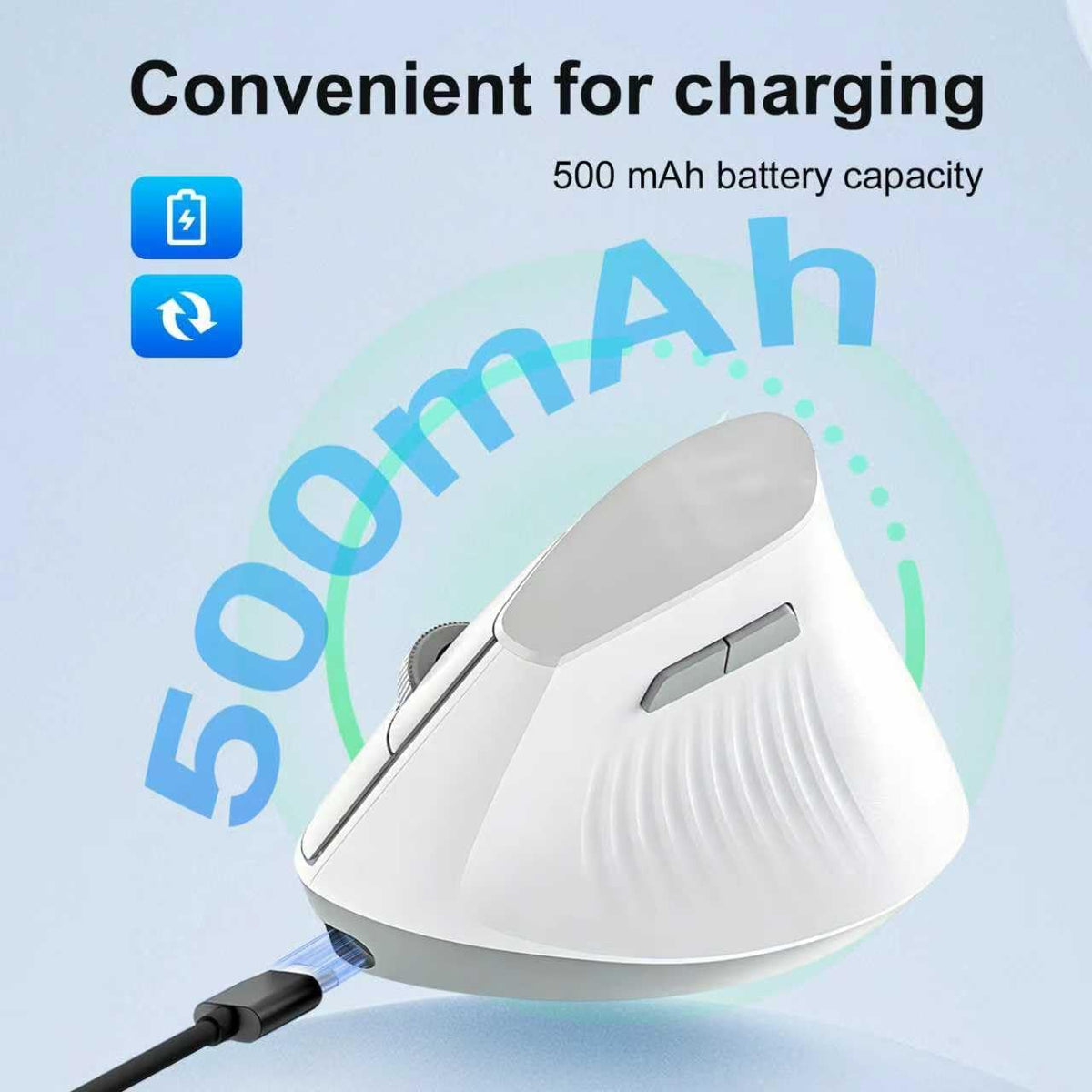 Ratón ergonómico, mouse vertical inalámbrico Bluetooth, recargable,...