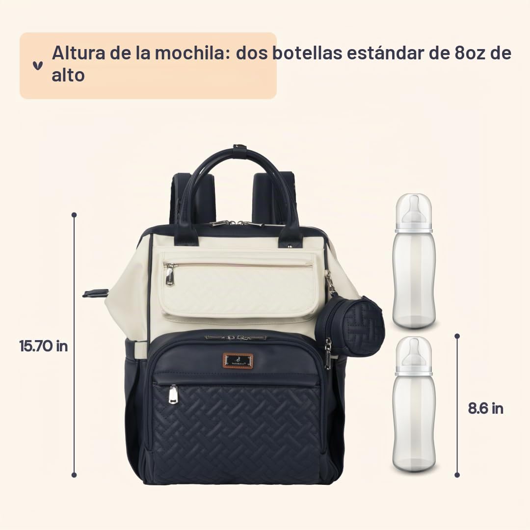 BabbleRoo Mochila de Pañales de Cuero, Bolsas Grandes Multifunciona...