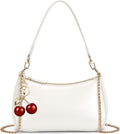 Bolso cruzado de moda, lindo bolso de hombro de diseñador con colgante de cereza
