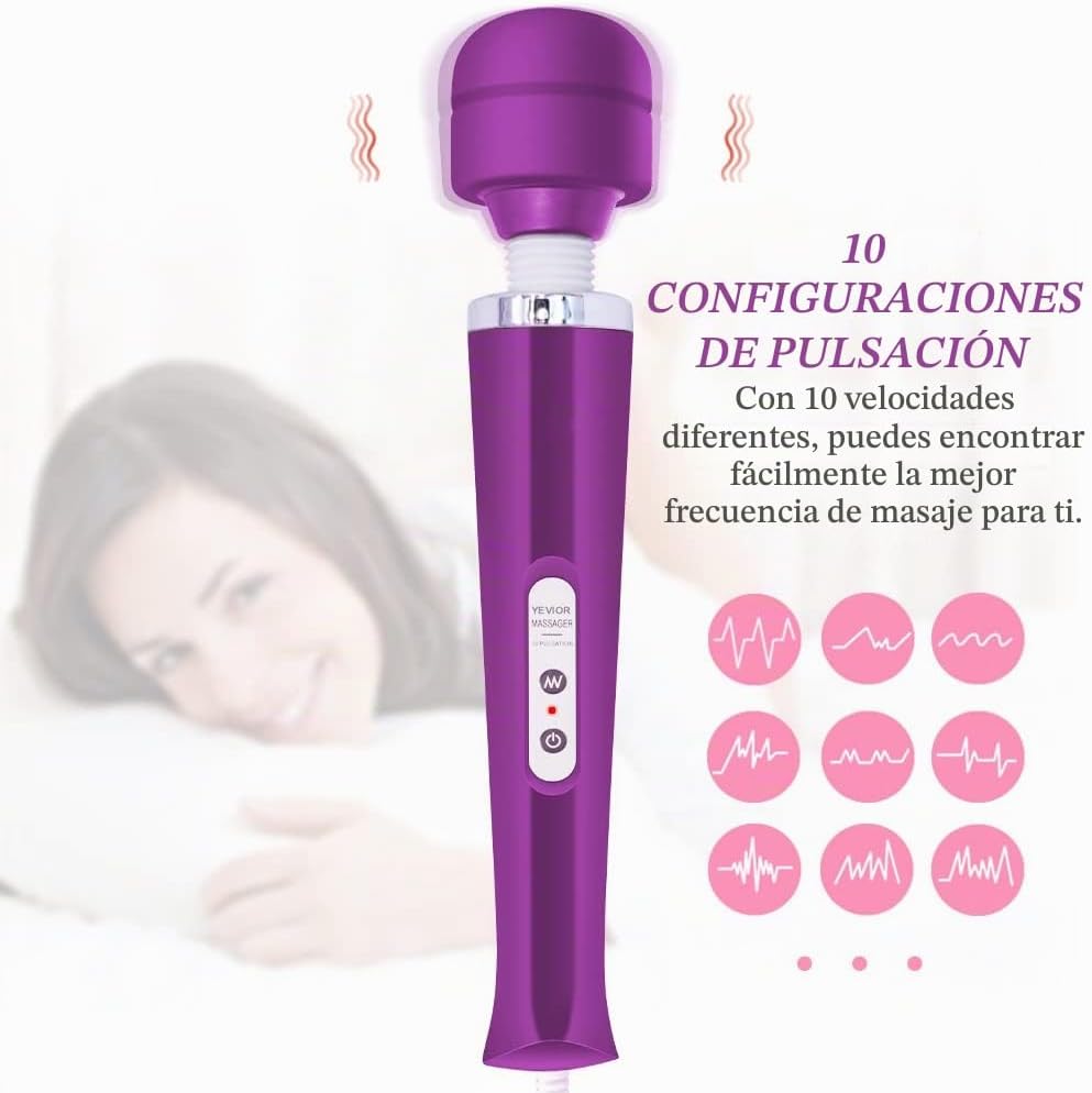 MASANIU - Masajeador con 10 ajustes de pulso y vibración fuerte, ma...