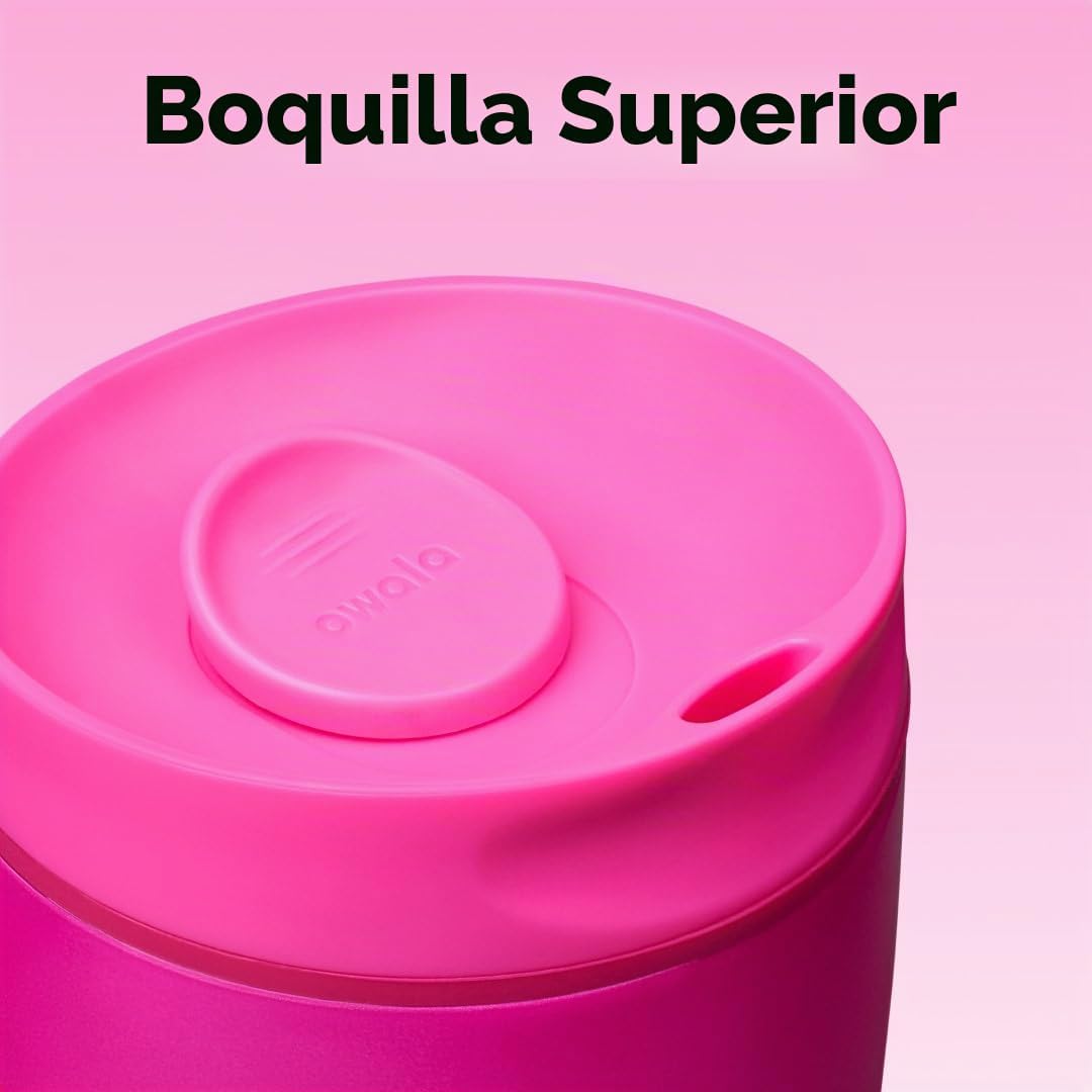 Owala SmoothSip Slider - Vaso de café de acero inoxidable con aisla...