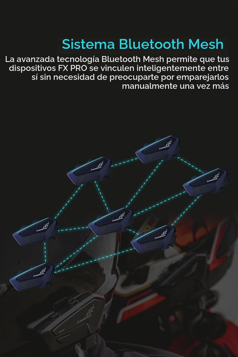 FreedConn FX PRO - Auriculares Bluetooth para Casco de Motocicleta,...