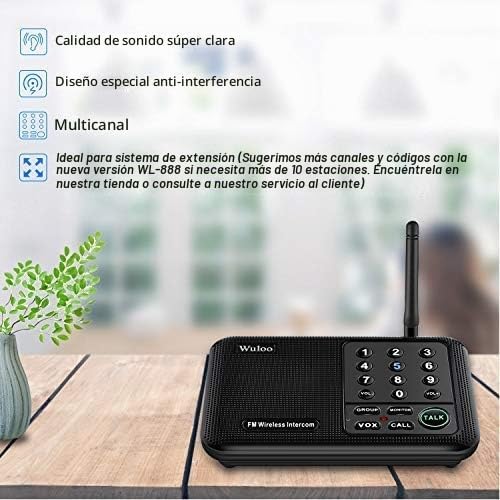 Wuloo Intercomunicadores inalámbricos para el hogar, rango de 5280...