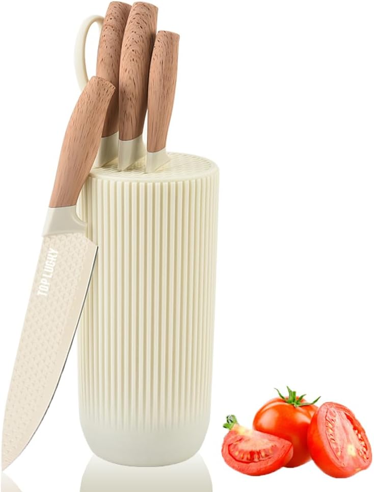 Juego de cuchillos, Wiztoynia juego de 6 piezas de color beige para...